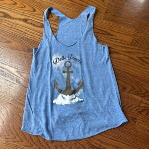 Vintage Delta Gamma Blue Anchor Racerback Tank Top